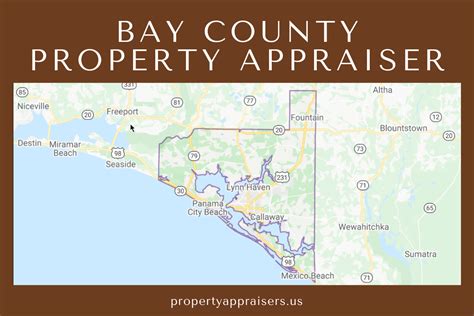 Bay county property appraiser - You may access the link to our Forms Page to print a request form or write your own request and hand deliver to the Bay County Courthouse, Room 101. Or mail to: Bay County Clerk’s Office Attention Official Records P.O. Box 2269 Panama City, FL 32402. or. Bay County Clerk’s Office Attention Official Records 300 East 4th Street Panama City ... 